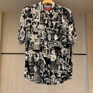 中古 M 18ss Supreme Vibrations Rayon S/S Shirt White シュプリーム バイブレーションレーヨンシャツ 半袖 ホワイト 白 