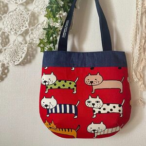 ハンドメイド ねこ トートバッグ