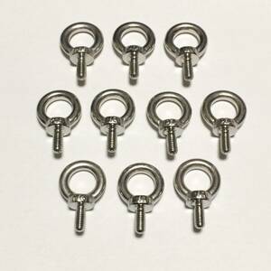  postage included free shipping 304 stainless steel eyebolt M6 14mm 10 pcs set 10 piece 10pcs screw bolt hanging lowering fixation anchor sus seat belt 