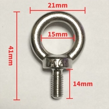 送料込み 送料無料 304 ステンレス アイボルト M6 14mm 10本セット 10個 10pcs ネジ ボルト 吊り下げ 固定 アンカー セット 錆びない_画像2