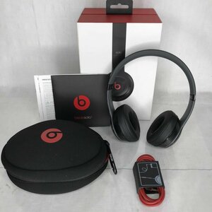 中古 ｂｅａｔｓ ｓｏｌｏ２ 有線式 オンイヤーヘッドフォン ２０１７年製 Ｂ０５１８ 黒 ブラック 折り畳み ケース有り 電化製/233