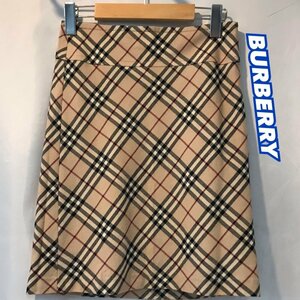 ＢＵＲＢＥＲＲＹ バーバリー チェックスカート ３６ 茶色 三陽商会 ＢＬＵＥ ＬＡＢＥＬ ブルーレーベル ブラウン 洋品婦人服/252