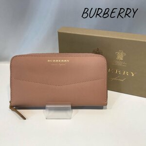 Ｂｕｒｂｅｒｒｙ バーバリー ４０６０４４８ 長財布 ピンク サイフ ラウンドファスナー ＰＶＣ 牛革 レディース 鞄/252