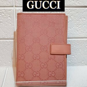 ＧＵＣＣＩ ピンク キャンバス レザー マルチカバー グッチ 手帳カバー パスポートケース ＧＧ柄 雑貨/269