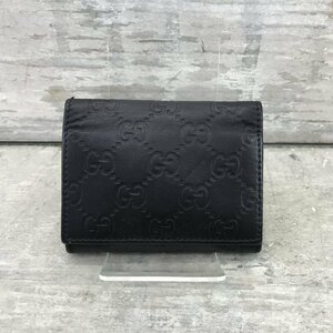 ＧＵＣＣＩ レザー カードケース １２０９６５ ４２７６ グッチ ＧＧ柄 グッチシマ ブラック メンズ 鞄/232