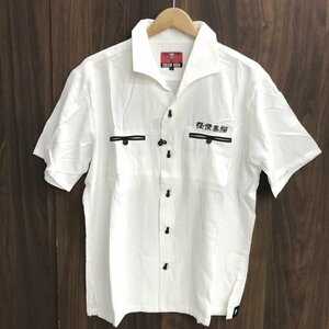 美品 ＣＲＥＡＭ ＳＯＤＡ クリームソーダ ＸＬ ＰＤ１８ＳＨ－０３ 怪傑 黒猫 ボーリングシャツ 白 洋品紳士服/266