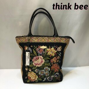 美品 タグつき ｔｈｉｎｋ ｂｅｅ シンクビー レディース ソルダ ミニトート ハンドバッグ ゴブラン織 Ａ００１５９７ 鞄/252