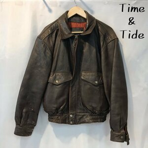 Ｔ＆Ｔ ＩＮＴＥＲＮＡＴＩＯＮＡＬ フライトジャケット Ｔｉｍｅ ＆Ｔｉｄｅ タイムアンドタイド Ｍ レザーブルゾン 洋品紳士服/252