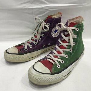 【状態考慮】ＵＳＡ製 ＣＯＮＶＥＲＳＥ コンバース ＡＬＬ ＳＴＡＲ ＨＩ オールスター マルチ カラー スニーカー ６ Y：婦人服/248