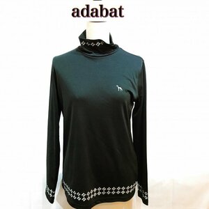 ａｄａｂａＴ ブラック インナー ゴルフシャツ レディース アダバット 長袖 ハイネックシャツ 黒 サイズ４０ 洋品婦人服/269