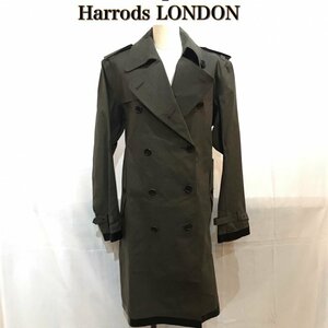 Ｈａｒｒｏｄｓ ＬＯＮＤＯＮ イギリス製 ブラウン ピンク ハロッズロンドン ロング コート ゴム引き サイズ３６ ２ 洋品婦人服/269