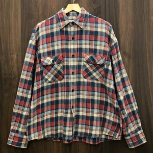 ＭＹＴＨＩＮＫＳ 長袖 シャツ チェック 赤 青 Ｌサイズ マイシンクス ネルシャツ 綿１００％ コットン 大きめ 洋品紳士服/255