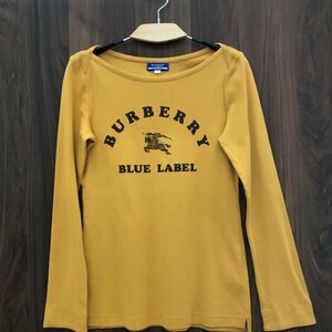 ＢＵＲＢＥＲＲＹ ＢＬＵＥ ＬＡＢＥＬ 長袖 Ｔシャツ Ｍ バーバリー ブルーレーベル ロゴＴ ３８ からし色 チェック 洋品婦人服/255