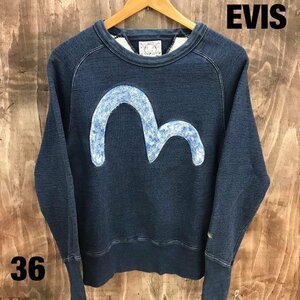 ＥＶＩＳ エビス インディゴ ブルー デニム地 スウェット カモメ 青 ３６ ＹＡＭＡＮＥ 洋品紳士服/246