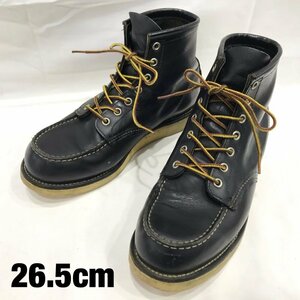 中古 ＲＥＤ ＷＩＮＧ レッドウイング ８１７９ モックトゥ レースアップ ブーツ ブラック 黒 約２６．５ｃｍ ＵＳＡ製 靴/248