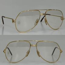 極美品!!Cartier カルティエ【111296】59□14トリニティ ティアドロップ型 眼鏡 フレーム デモレンズ付 140 メガネ サングラス フランス製_画像2