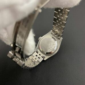 3189 ロレックス ROLEX オイスターパーペチュアル デイトジャスト 179174 黒文字盤 10p ダイヤモンド レディース 自動巻 の画像10