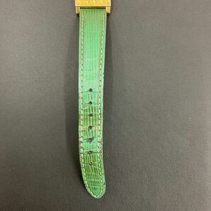 487 Christian Dior クリスチャン ディオール レディース 腕時計 ゴールド × グリーン クォーツ レザーの画像9