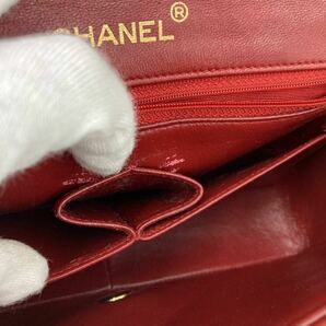 475 CHANEL シャネル マトラッセ 赤 チェーン シングルチェーン シングルフラッペ ショルダーバッグ ラムスキン ゴールド金具 の画像9