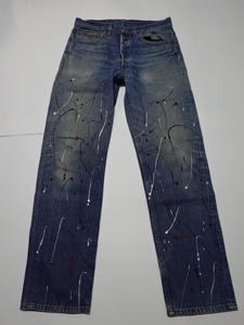 ●リーバイス LEVIS デニム 501 ボタンフライ W32 ペイント加工 ●0414●