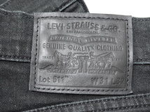 ●リーバイス LEVIS ボトム パンツ 511 W31 黒 革パッチ ●0429●_画像2