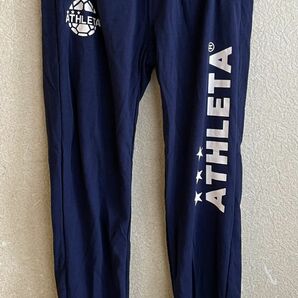 304☆送料無料☆ATHLETA アスレタ☆薄手ロングパンツ ネイビー 未使用品 サイズMくらい 難ありの画像1