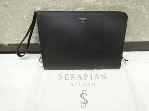 2005) 未使用 SERAPIAN セラピアン クラッチバッグ Flat case with handle Evolution Black ブラック