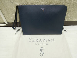 2004) 未使用 SERAPIAN セラピアン クラッチバッグ Flat case with handle Evolution Ocean Blue　