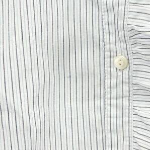 KENZO stripe frill shirt ケンゾー 半袖シャツ ストライプ フリル ブルー系 ホワイト系 レディース ヴィンテージ ネの画像4