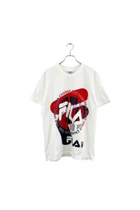 Made in USA FILA white T-shirt フィラ 半袖Tシャツ サイズM ホワイト プリント ヴィンテージ ネ