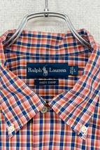 90's Ralph Lauren ANDY CAMP check shirt ラルフローレン BD半袖シャツ チェック レッド系 サイズL ヴィンテージ ネ_画像3