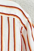 Carhartt stripe shirt カーハート 半袖シャツ ストライプ柄 オレンジ系 サイズL ヴィンテージ ネ_画像4
