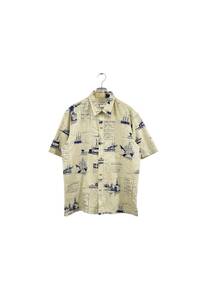 Made in USA Cooke Street Honolulu aloha shirt クックストリート アロハシャツ ベージュ系 総柄 ヴィンテージ ネ