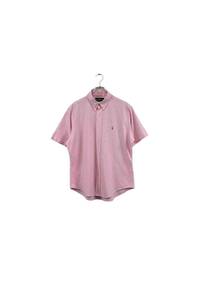 90's Ralph Lauren pink shirt ラルフローレン BD半袖シャツ ピンク ロゴ刺繍 サイズLL ボタンダウン メンズ ヴィンテージ ネ