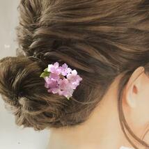 髪飾り　紫陽花　かんざし　浴衣　ピンク 簪　ヘアピン_画像3