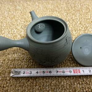 山水文様 緑色の急須（中古品）の画像7