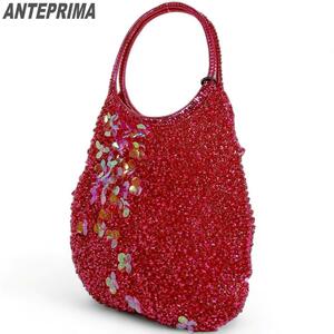 ANTEPRIMA Anteprima wire bag red pink is lako flower handbag vertical Stan dirt biju- lady's pretty handbag 