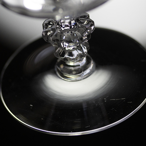 ティフィン クリスタル フクシア エッチング シャンパン カクテルグラス 酒 デザート シャーベットグラス ビンテージ アンティークの画像7