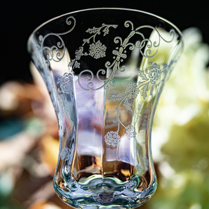 1933年～ ケンブリッジグラス イレーヌ フラワー エッチング クリスタル ゴブレット シャンパングラス 酒 バーグラス アンティークの画像2