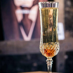 フランス クリスタル グラス ロンシャン フルート シャンパングラス 4脚セット 酒 バーグラス ビンテージ ガラス 花瓶 ベースの画像5