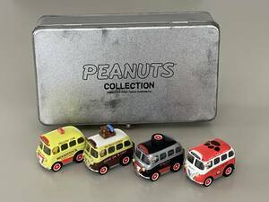 ◆PEANUTS【スヌーピー ピーナッツ コレクション Vol.3 バス チョロQ 4台セット】缶に難あり◆