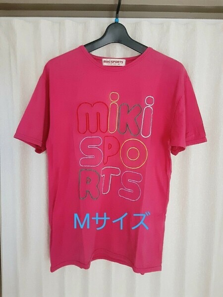 【送料込】ミキスポーツ　Tシャツ　M　半袖　ピンク　MIKISPORTS　古着　春夏物　スポーツウェア