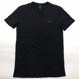 DIESEL ディーゼル 胸ロゴ Vネック半袖Tシャツ 黒 Lサイズ