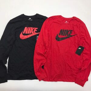 NIKE AA3304-010フューチュラロゴAA3304-657スオッシュロゴ長袖Tシャツ2枚セット M