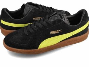 Puma 388156-06 Army Trainer, Suede, Men's, Low Cut, BLACK/OLIVE OIL27㌢