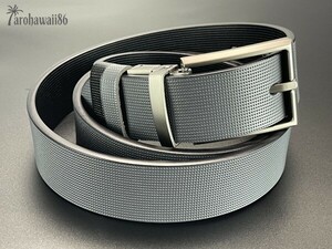 arohawaii86*HB-534A original leather black / gray reversible 2way leather belt on / off both for new goods *1 start *1 jpy start *