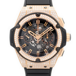 HUBLOT ウブロ キングパワー ウニコ キングゴールドパヴェ クロノグラフ 701.OX.0180.RX.1704 金無垢 メンズ 自動巻き