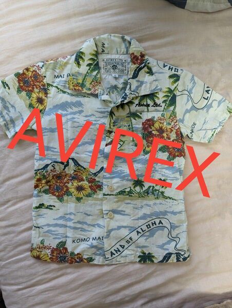 【AVIREX】アロハ　キッズ120㌢　ジャンク品 アロハシャツ ハワイアンシャツは