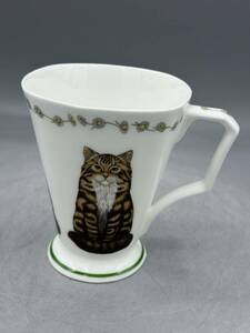 英国 St Michael ハチワレ 茶トラ ネコ 猫 マグカップ 白黒 英国製 (B-2-b4)
