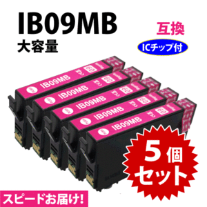 IB09MB マゼンタ 5個セット スピード配送 IB09MAの大容量タイプ エプソン プリンターインク 互換インク 目印 電卓
